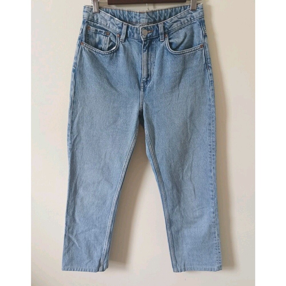 Weekday Voyage Jeans Womens 28x32 Mid Rise Straight Leg Light Wash Blue
